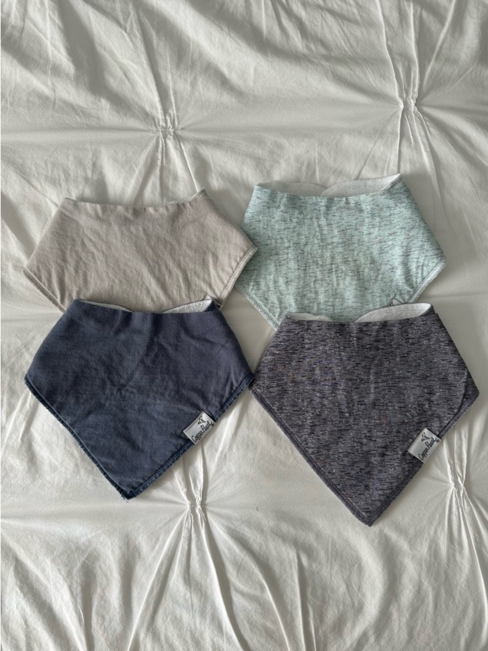 Copper Pearl Baby Bibs - 4 in Blue/Gray Colors